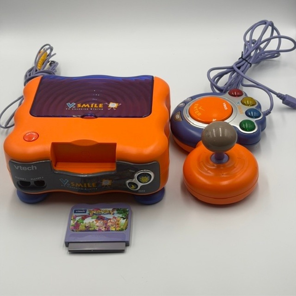 Vtech V.Smile TV Learning System Console Orange Purple 1 Controller 1 Game NOTE